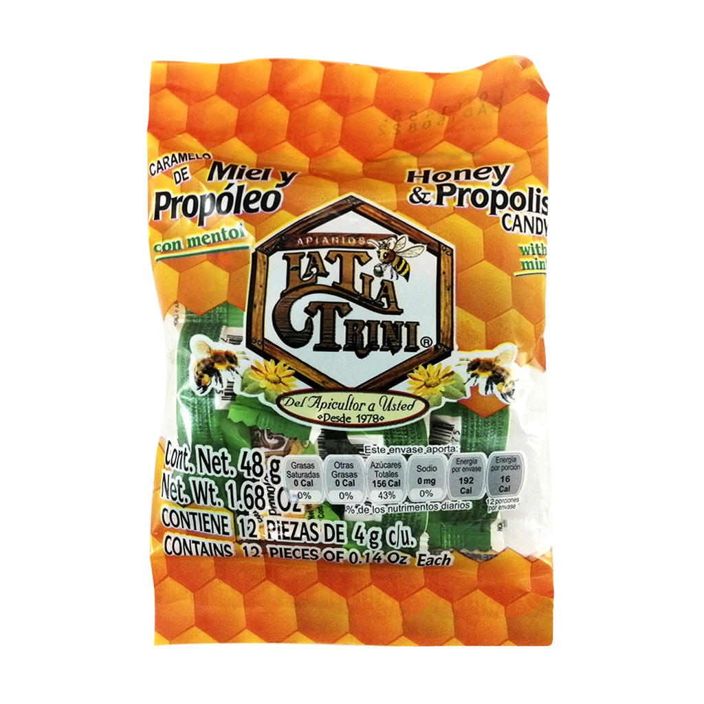 CARAMELO MIEL PROPÓLEO 12 PZAS TÍA TRINI