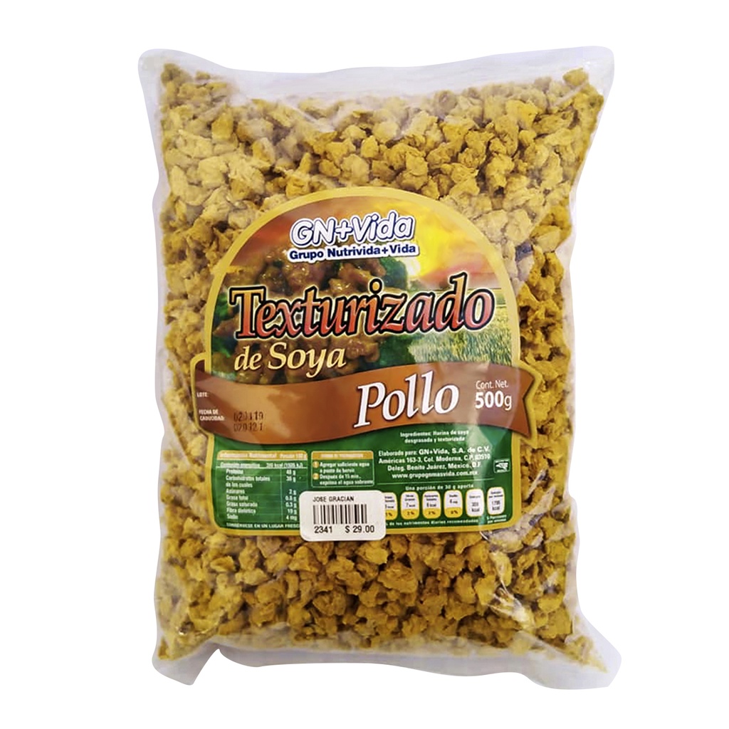 TEXTURIZADO DE SOYA POLLO 500 GRS GN+VIDA