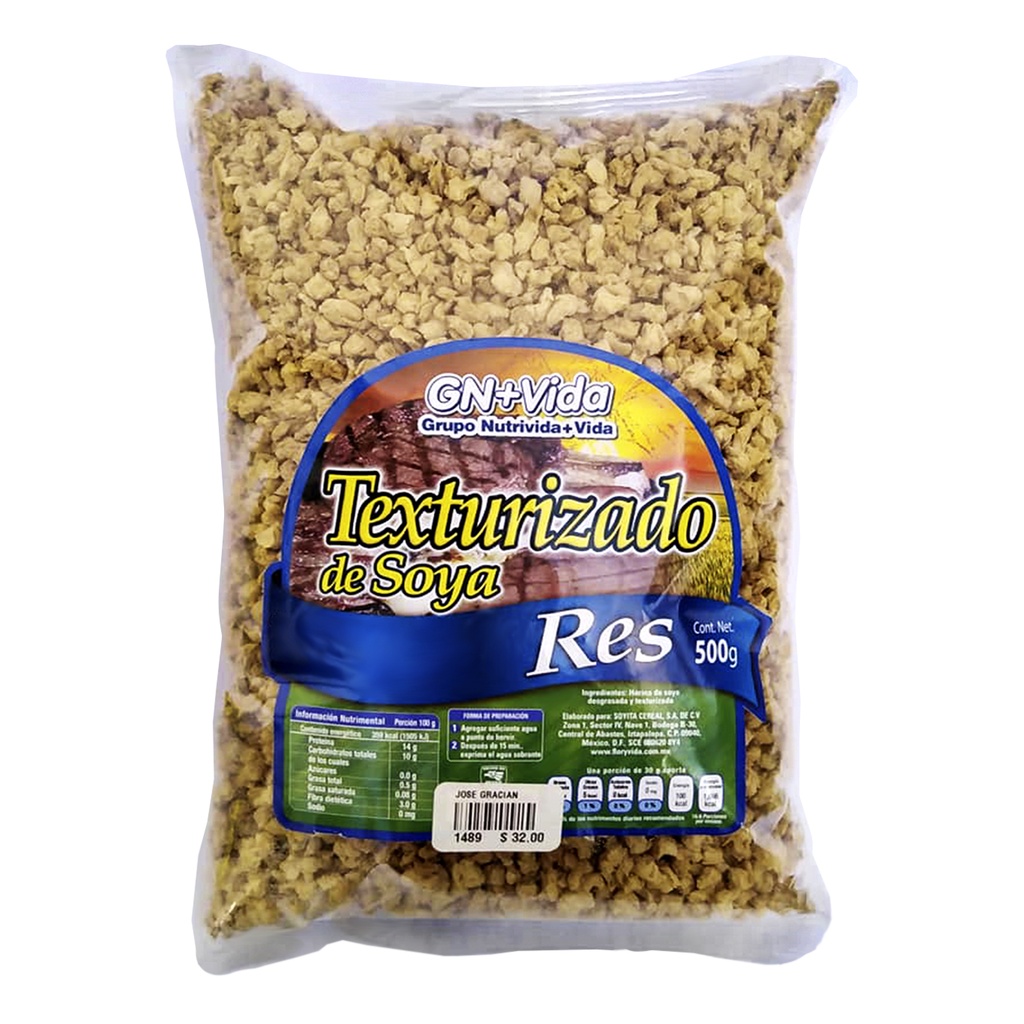 TEXTURIZADO DE SOYA RES 500 GRS GN+VIDA