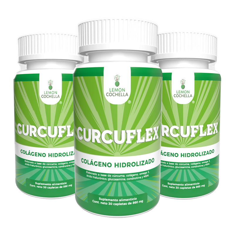 3 PACK CURCUFLEX 30 CAPLETAS DE LEMON COCHELLA