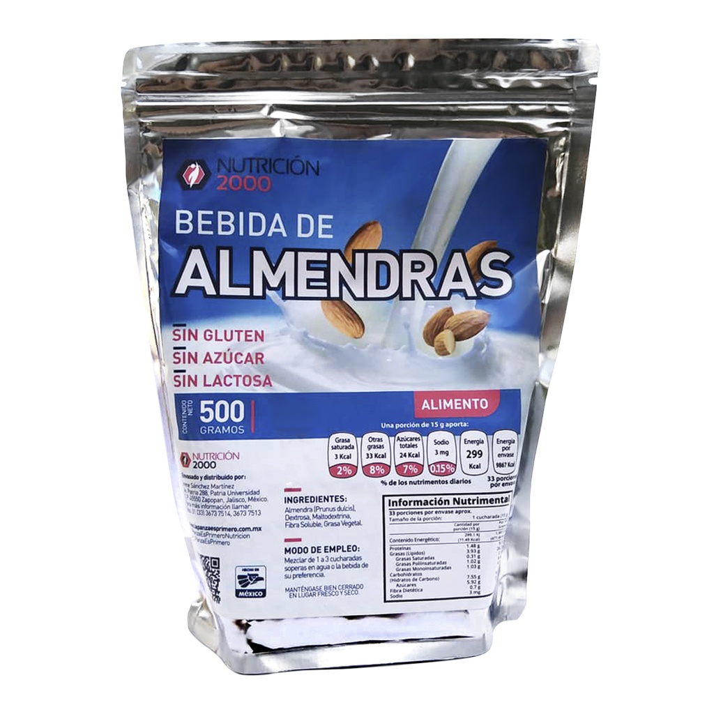 BEBIDA DE ALMENDRAS 500 GRS NUT 2000