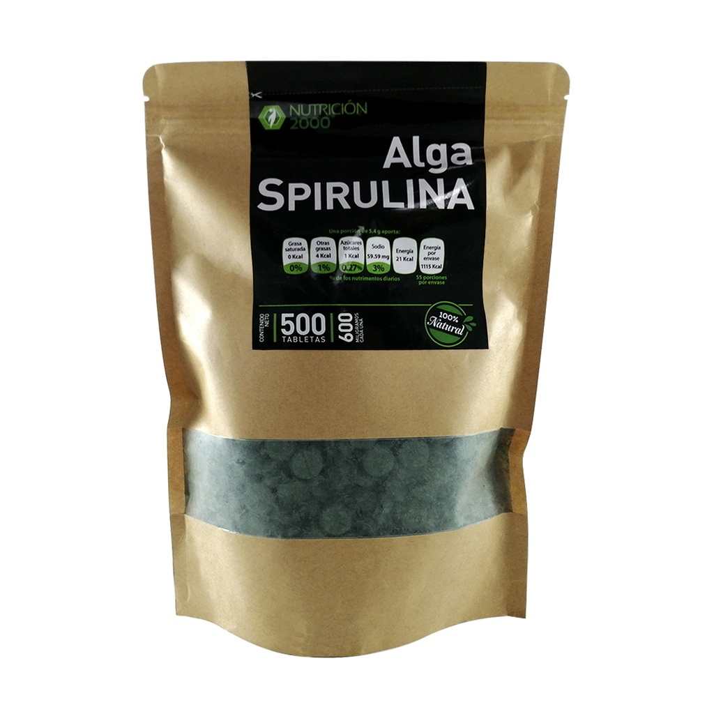ALGA ESPIRULINA 500 TABS NUT 2000
