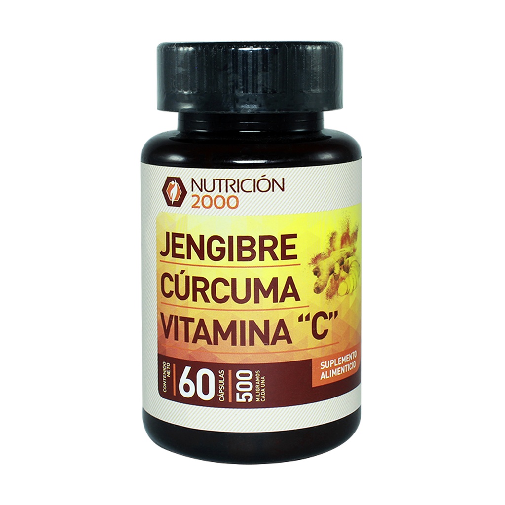 JENGIBRE.CURCUMA Y VITAMINA C 60 CAPS NUT 2000