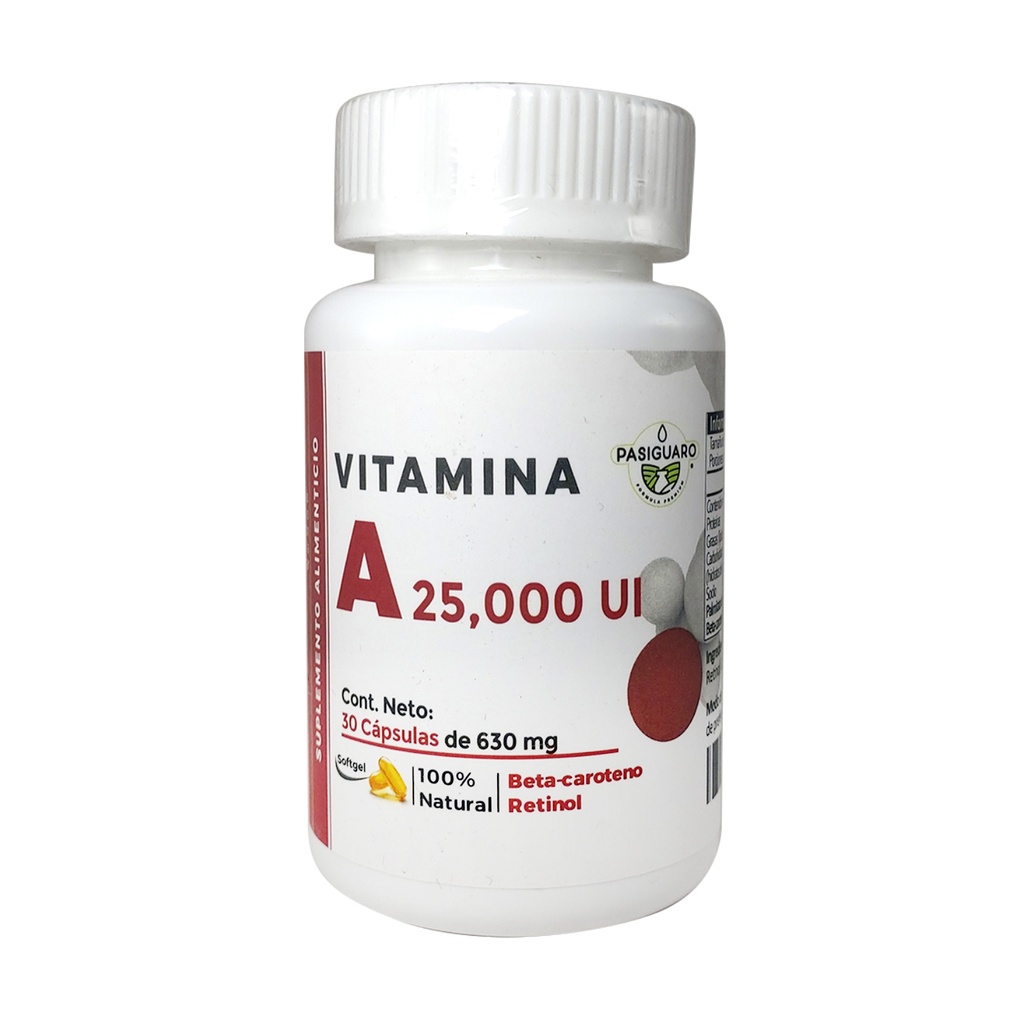 VITAMINA A 25,000 UI 30 CAPS PASIGUARO