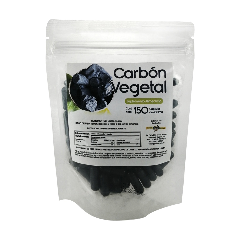 BOLSITA CARBÓN VEGETAL 150 CAPS PASIGUARO