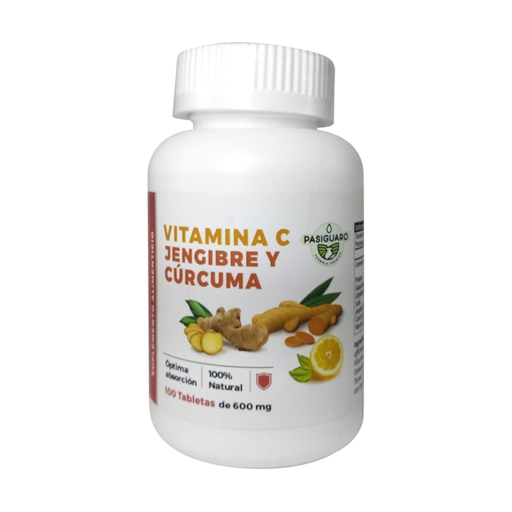 VITAMINA C JENGIBRE Y CURCUMA 100 TABS PASIGUARO