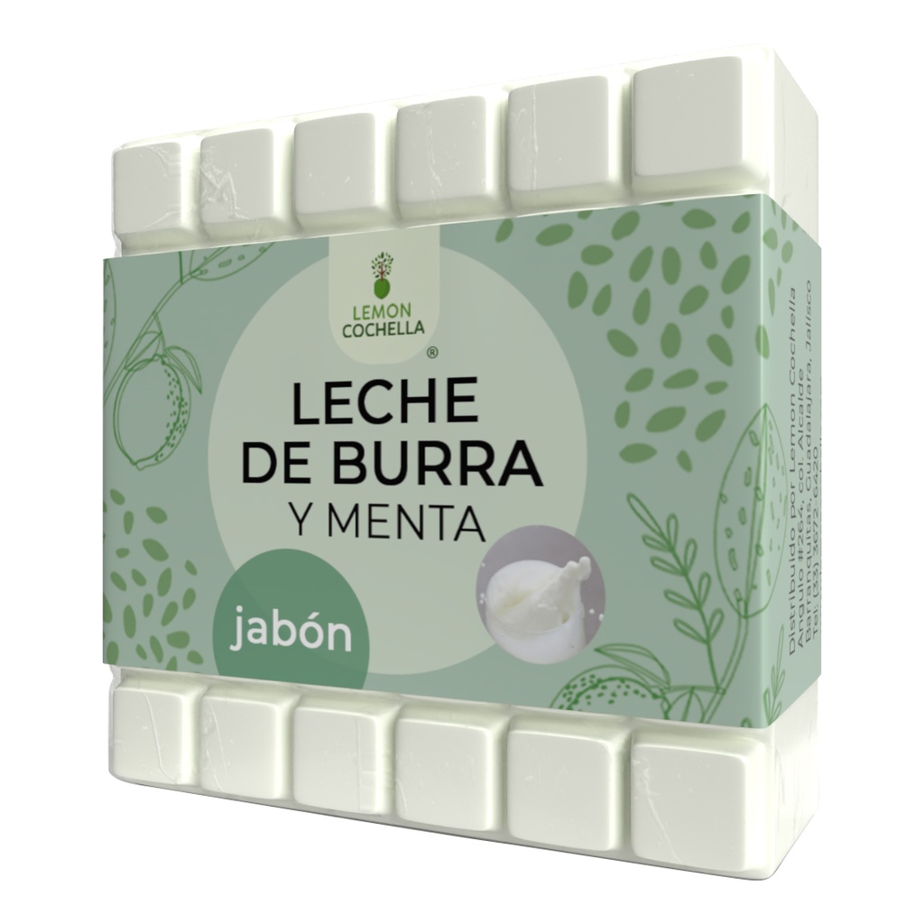 JABÓN LECHE DE BURRA Y MENTA LEMON COCHELLA