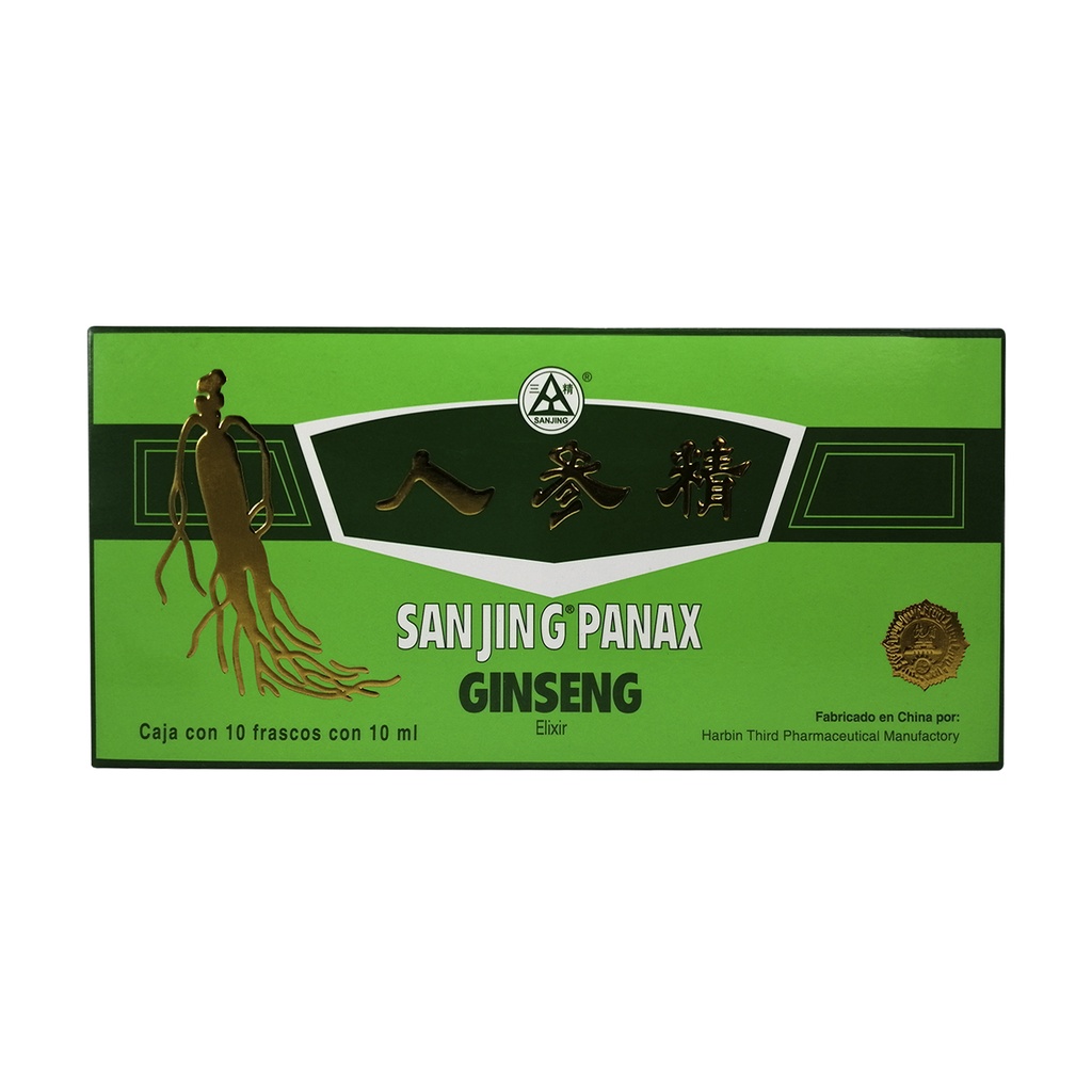AMPOLLETA GINSENG VERDE 10 PZAS SANJING PANAX