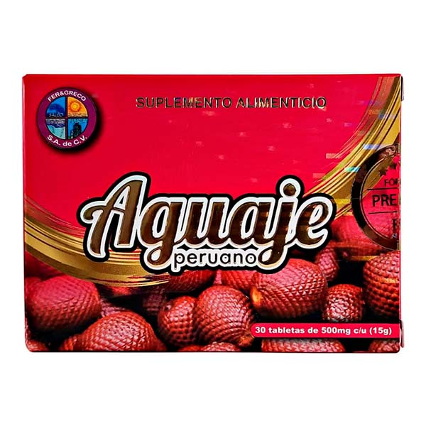 AGUAJE PERUANO 30 TABS FER&GRECO SA DE CV