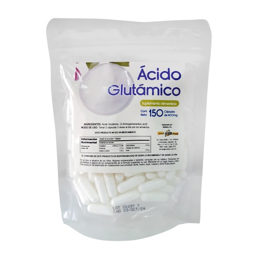 [1038] BOLSITA ÁCIDO  GLUTÁMICO 150 CAPS PASIGUARO