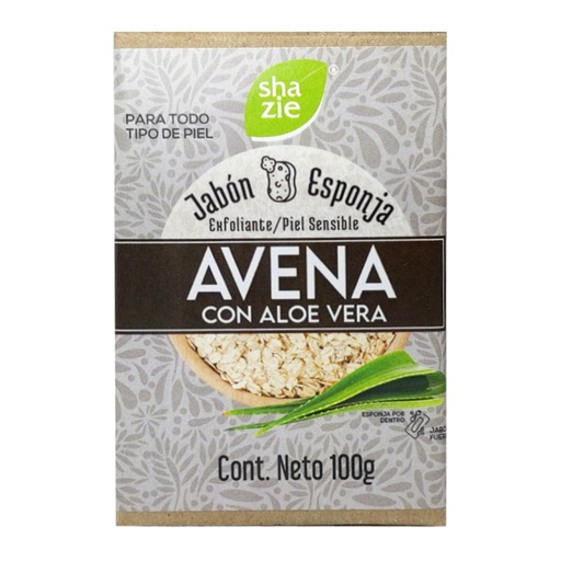 [1152] JABÓN ESPONJA AVENA CON ALOE VERA 100 GRS SHAZIE