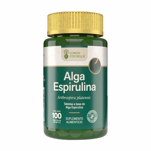[1077] ALGA ESPIRULINA 100 TABS LEMON COCHELLA