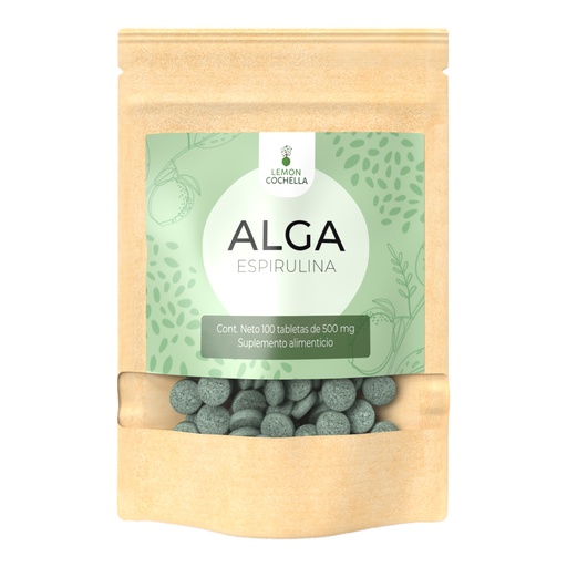 [1077] ALGA ESPIRULINA 100 TABS LEMON COCHELLA