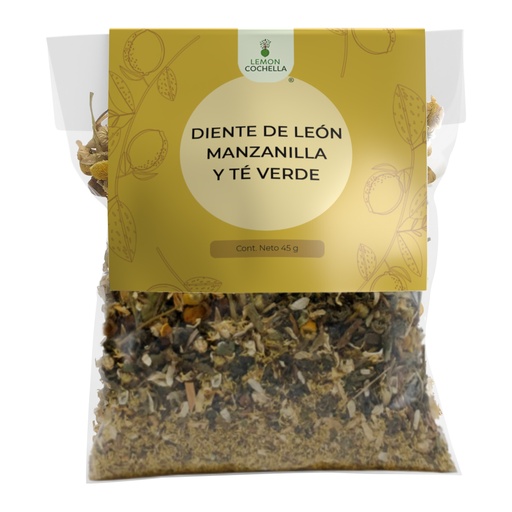 [1374] TÉ DIENTE DE LEÓN MANZANILLA Y TÉ VERDE 45 GRS LEMON COCHELLA