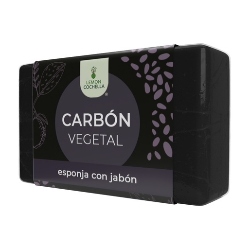 [1045] JABÓN ESPONJA CARBÓN VEGETAL 100 GRS LEMON COCHELLA
