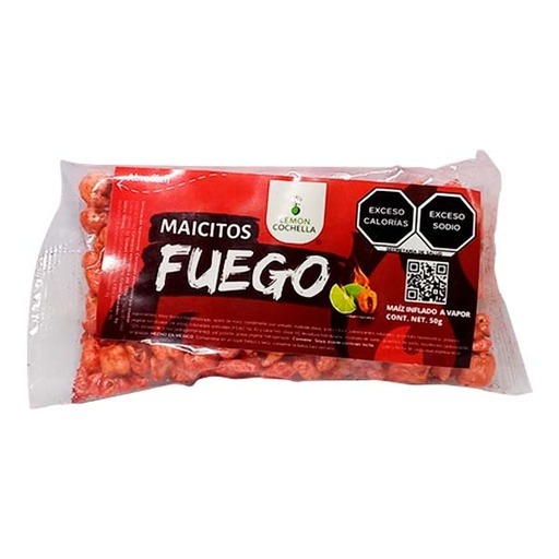 [2452] MAIZ INFLADO A VAPOR FUEGO 50 GRS LEMON COCHELLA 