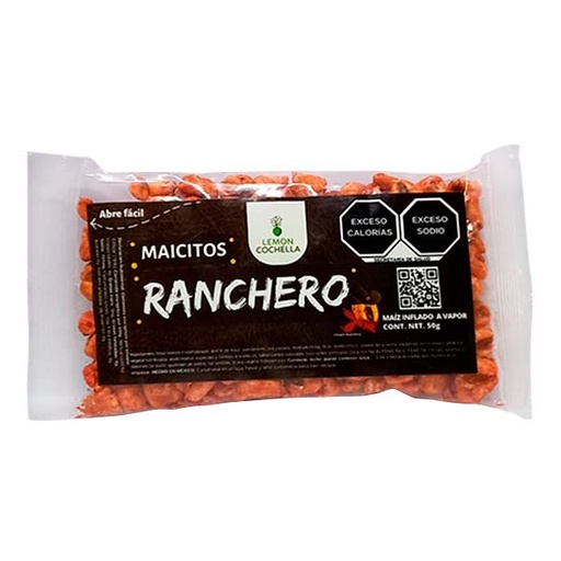 [2459] MAIZ INFLADO A VAPOR RANCHERO 50 GRS LEMON COCHELLA 